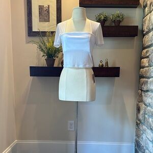 REORIA WOMEN’S SHEER SHORT SLEEVE CROP TOP